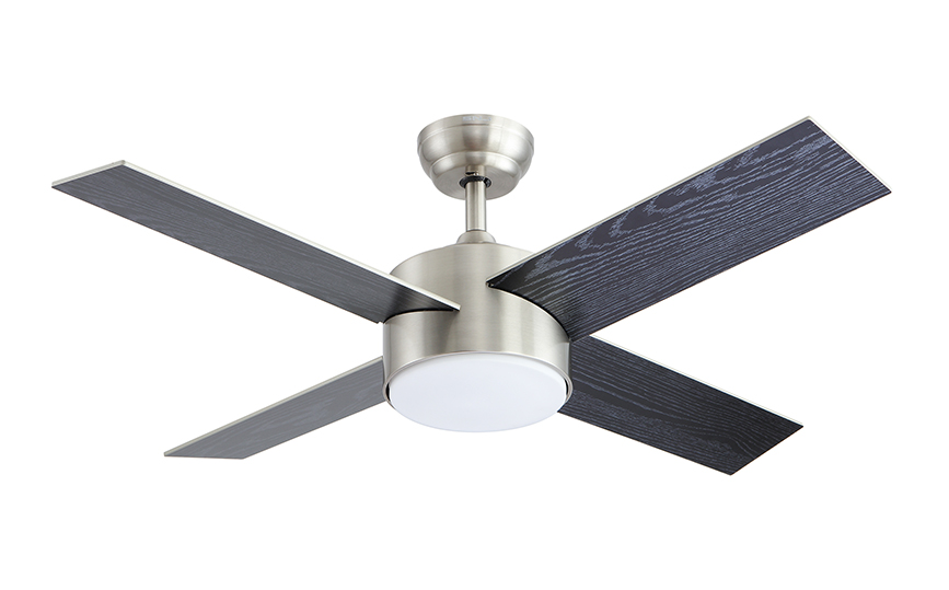 Brushed nickel Ceiling Fans with LED Light in Two-sided Blades,44 Inch