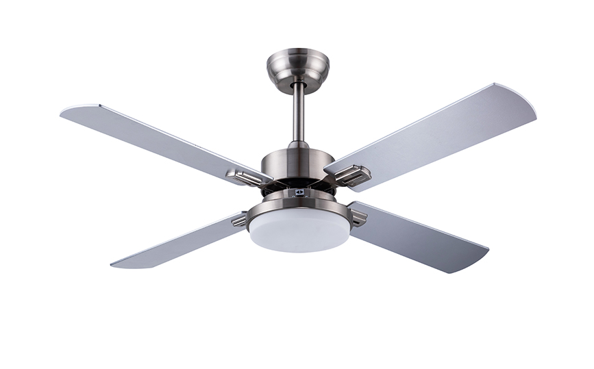 Brushed Nickel Ceiling Fan with Light and Remote Control