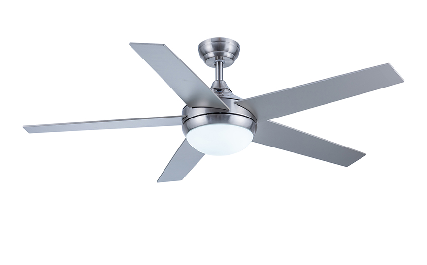 52-8744-5 52-Inch Ceiling Fan with Light and Remote Control Multi-Speed Reversible Motor in Brushed N